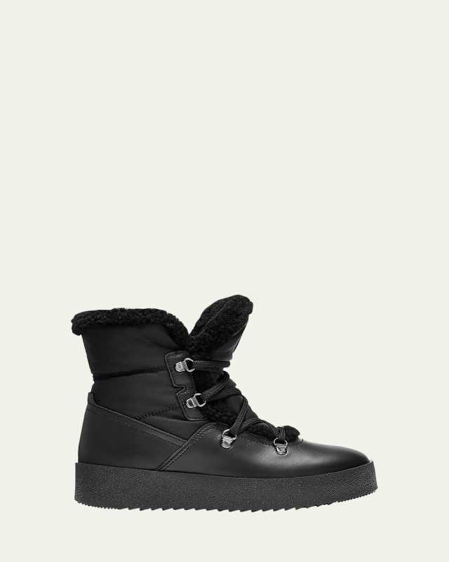 Eddie Nylon Shearling Lace-Up Winter Boots